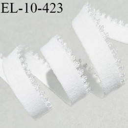Elastique picot  lingerie 10 mm haut de gamme couleur écru largeur 10 mm très doux au toucher allongement +120% prix au mètre