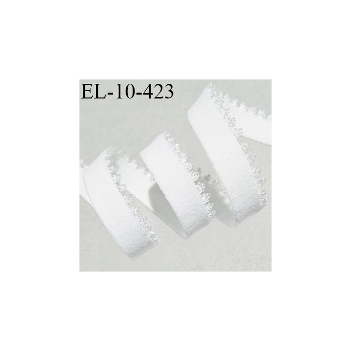 Elastique picot  lingerie 10 mm haut de gamme couleur écru largeur 10 mm très doux au toucher allongement +120% prix au mètre