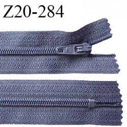 Fermeture zip 20 cm non séparable couleur gris bleuté glissière nylon largeur 5 mm longueur 20 cm largeur 27 mm prix à l'unité