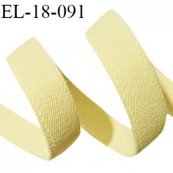 Elastique lingerie 18 mm couleur jaune pâle largeur 18 mm élastique souple allongement +80% prix au mètre
