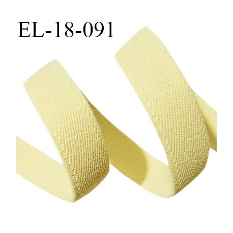 Elastique lingerie 18 mm couleur jaune pâle largeur 18 mm élastique souple allongement +80% prix au mètre