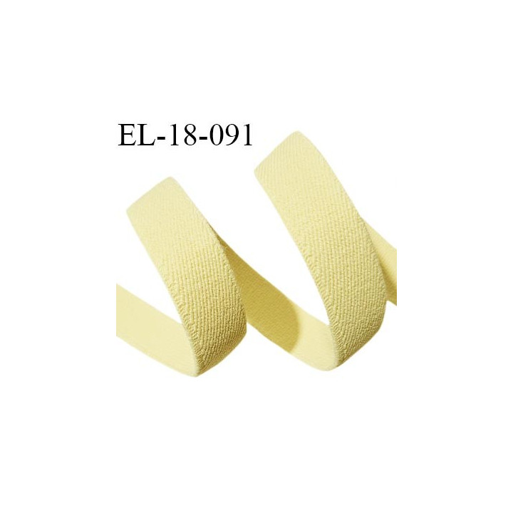 Elastique lingerie 18 mm couleur jaune pâle largeur 18 mm élastique souple allongement +80% prix au mètre