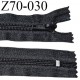 Fermeture zip 70 cm non séparable couleur noir longueur 70 cm largeur 3.2 cm glissière largeur 6 mm prix à l'unité
