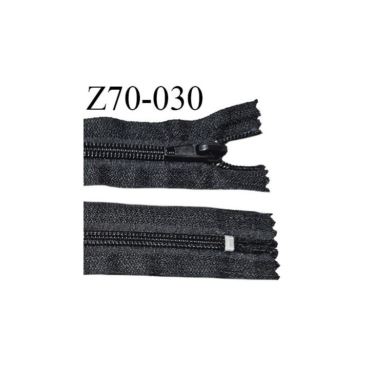 Fermeture zip 70 cm non séparable couleur noir longueur 70 cm largeur 3.2 cm glissière largeur 6 mm prix à l'unité