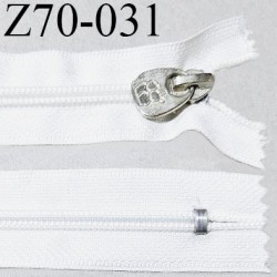 Fermeture zip 70 cm non séparable couleur blanc largeur 3.2 cm glissière nylon largeur 6.5 mm longueur 90 cm