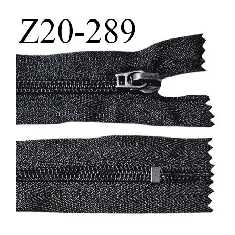 Fermeture zip 20 cm non séparable couleur noir largeur 32 mm glissière largeur 6 mm longueur 20 cm prix à l'unité