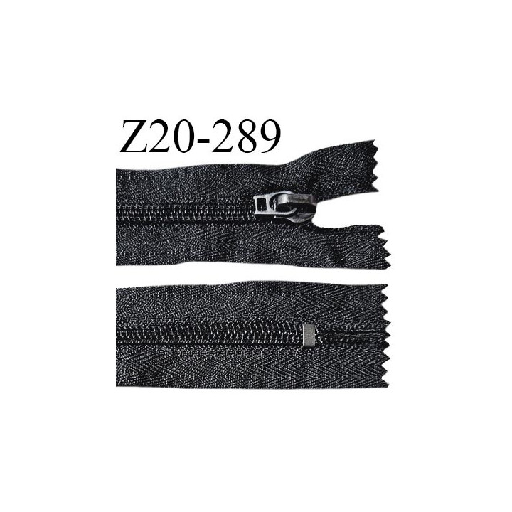 Fermeture zip 20 cm non séparable couleur noir largeur 32 mm glissière largeur 6 mm longueur 20 cm prix à l'unité