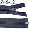 Fermeture zip 45 cm séparable couleur bleu glissière nylon largeur 6.5 mm longueur 45 cm largeur 32 mm prix à la pièce