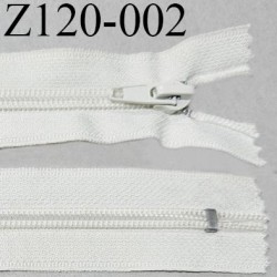 Fermeture zip 120 cm non séparable couleur crème largeur 3.2 cm longueur 120 cm
