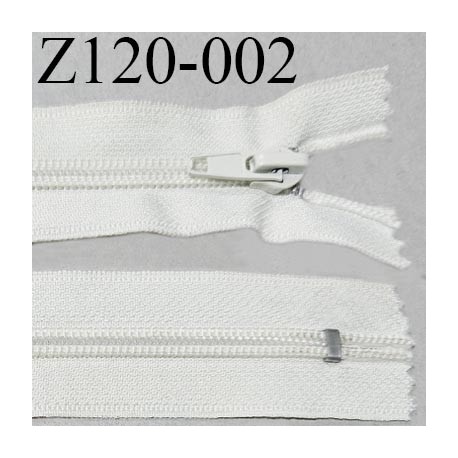 Fermeture zip 120 cm non séparable couleur crème largeur 3.2 cm longueur 120 cm