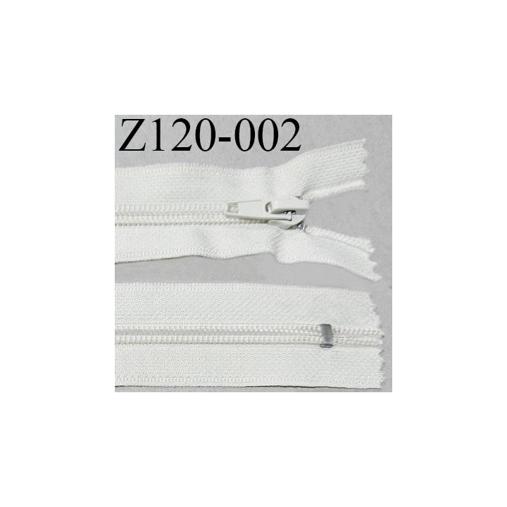 Fermeture zip 120 cm non séparable couleur crème largeur 3.2 cm longueur 120 cm