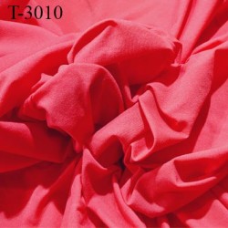 Tissu lycra élasthanne rose corail fin haut de gamme 130 gr au m2 largeur 140 cm prix pour 10 cm de longueur et 140 cm de large