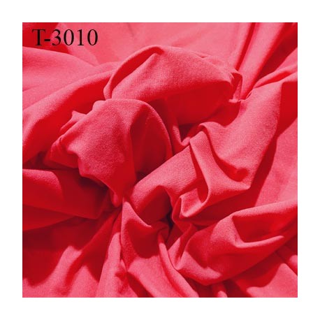 Tissu lycra élasthanne rose corail fin haut de gamme 130 gr au m2 largeur 140 cm prix pour 10 cm de longueur et 140 cm de large