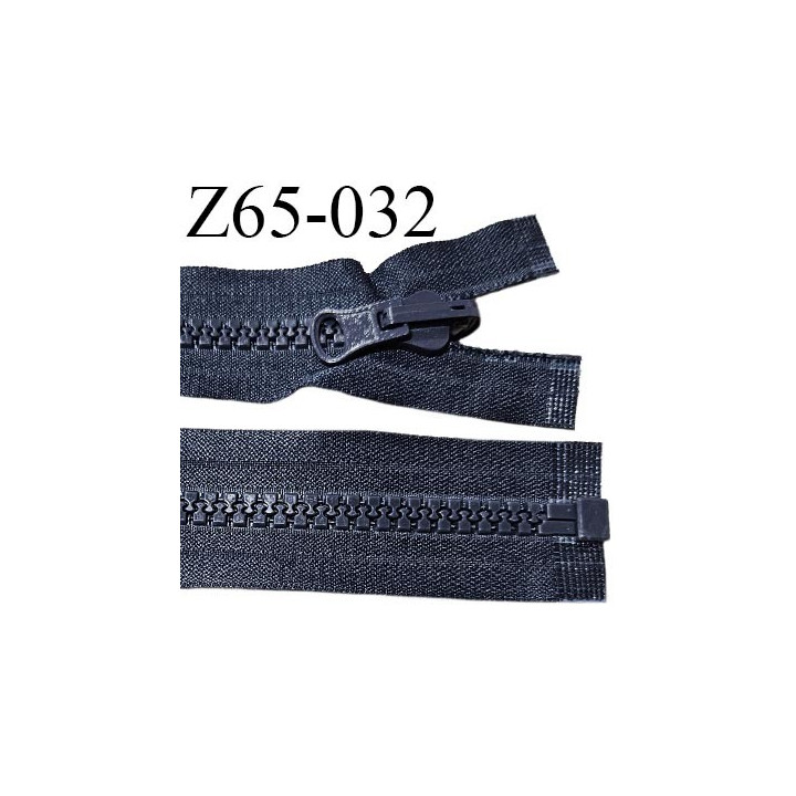Fermeture zip 65 cm haut de gamme couleur bleu largeur 4.2 cm glissière moulée séparable longueur 65 cm