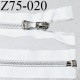 Fermeture zip 75 cm séparable haut de gamme couleur blanc largeur 3.2 cm glissière séparable longueur 75 cm
