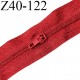 Fermeture zip en morceau de 40 cm avec un curseur couleur rouge largeur 25 mm zip glissière nylon largeur 4 mm