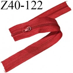 Fermeture zip en morceau de 40 cm avec un curseur couleur rouge largeur 25 mm zip glissière nylon largeur 4 mm
