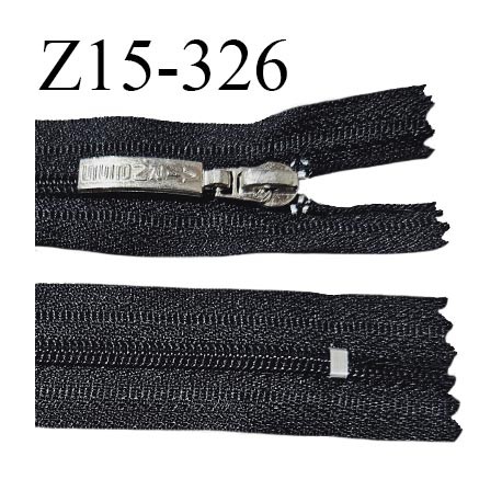 Fermeture zip 15 cm couleur noir non séparable curseur métal avec inscription AIRNESS longueur 15 cm largeur 2.5 cm