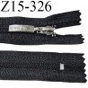 Fermeture zip 15 cm couleur noir non séparable curseur métal avec inscription AIRNESS longueur 15 cm largeur 2.5 cm