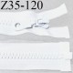 Fermeture zip moulée 35 cm séparable couleur blanc largeur 3.2 cm zip nylon 35 cm largeur 6 mm prix au mètre