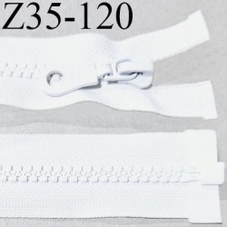 Fermeture zip moulée 35 cm séparable couleur blanc largeur 3.2 cm zip nylon 35 cm largeur 6 mm prix au mètre