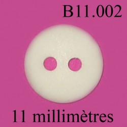 bouton 11 mm couleur blanc 2 trous