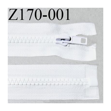Fermeture zip 170 cm haut de gamme couleur naturel largeur 3.2 cm glissière moulée séparable longueur 170 cm