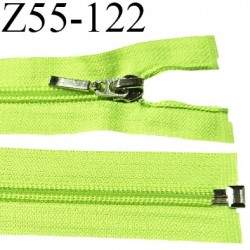 Fermeture zip 55 cm séparable couleur vert fluo largeur 32 mm zip glissière nylon largeur 6.5 mm longueur 55 cm prix à l'unité