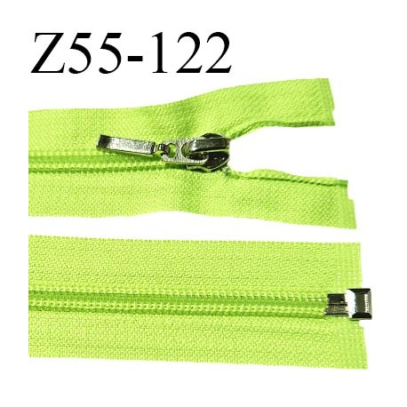 Fermeture zip 55 cm séparable couleur vert fluo largeur 32 mm zip glissière nylon largeur 6.5 mm longueur 55 cm prix à l'unité