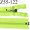 Fermeture zip 55 cm séparable couleur vert fluo largeur 32 mm zip glissière nylon largeur 6.5 mm longueur 55 cm prix à l'unité
