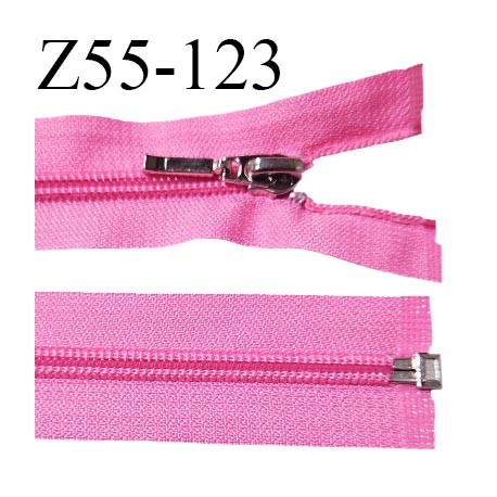 Fermeture zip 55 cm séparable couleur rose fluo largeur 32 mm zip glissière nylon largeur 6.5 mm longueur 55 cm prix à l'unité