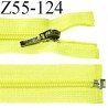 Fermeture zip 55 cm séparable couleur jaune fluo largeur 32 mm zip glissière nylon largeur 6.5 mm longueur 55 cm prix à l'unité