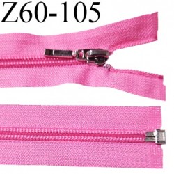 Fermeture zip 60 cm séparable couleur rose fluo largeur 32 mm zip glissière nylon largeur 6.5 mm longueur 60 cm prix à l'unité