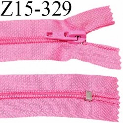 Fermeture zip 15 cm couleur rose fluo non séparable largeur 2.7 cm glissière nylon largeur 4.5 mm longueur 15 cm prix à l'unité