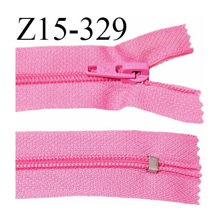 Fermeture zip 15 cm couleur rose fluo non séparable largeur 2.7 cm glissière nylon largeur 4.5 mm longueur 15 cm prix à l'unité