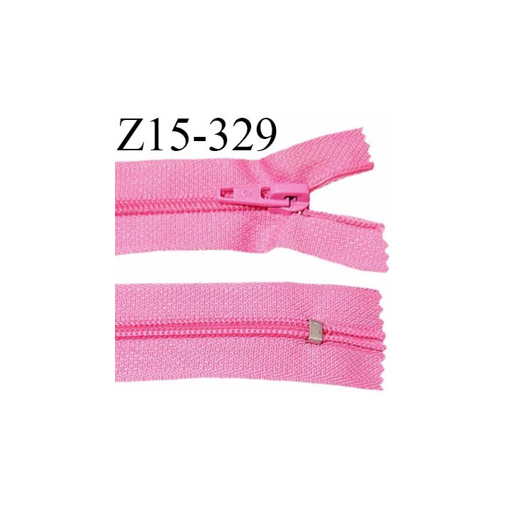 Fermeture zip 15 cm couleur rose fluo non séparable largeur 2.7 cm glissière nylon largeur 4.5 mm longueur 15 cm prix à l'unité