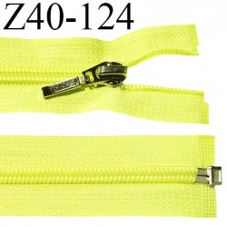 Fermeture zip 40 cm séparable couleur jaune fluo largeur 32 mm zip glissière nylon largeur 6.5 mm longueur 40cm prix à l'unité