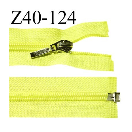 Fermeture zip 40 cm séparable couleur jaune fluo largeur 32 mm zip glissière nylon largeur 6.5 mm longueur 40cm prix à l'unité