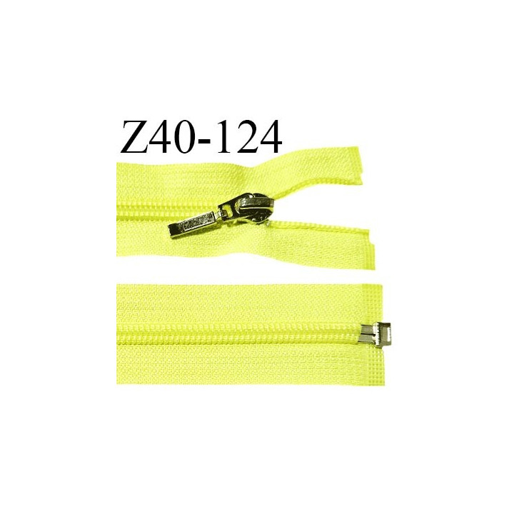 Fermeture zip 40 cm séparable couleur jaune fluo largeur 32 mm zip glissière nylon largeur 6.5 mm longueur 40cm prix à l'unité