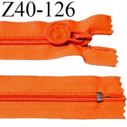 Fermeture zip 40 cm non séparable couleur orange fluo largeur 32 mm zip glissière nylon largeur 6.5 mm longueur 40 cm