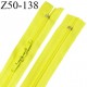 Fermeture zip 50 cm double curseur non séparable couleur jaune fluo largeur 32 mm zip glissière nylon largeur 6.5 mm