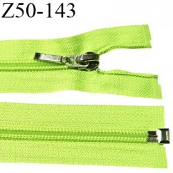 Fermeture zip 50 cm séparable couleur vert fluo largeur 32 mm zip glissière nylon largeur 6.5 mm longueur 50 cm prix à l'unité