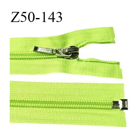 Fermeture zip 50 cm séparable couleur vert fluo largeur 32 mm zip glissière nylon largeur 6.5 mm longueur 50 cm prix à l'unité