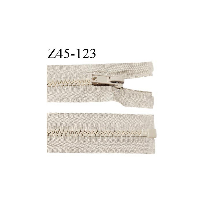 Fermeture zip 45 cm séparable couleur beige largeur 35 mm zip moulée couleur noir largeur 5.5 mm longueur 45 cm prix à l'unité