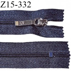 Fermeture zip 15 cm couleur bleu non séparable curseur métal longueur 15 cm largeur 2.5 cm largeur du zip 4 mm prix à l'unité