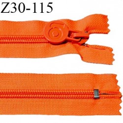 Fermeture zip 30 cm non séparable couleur orange fluo largeur 32 mm zip glissière nylon largeur 6.5 mm longueur 30 cm