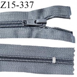 Fermeture zip 15 cm couleur gris non séparable largeur 3.3 cm glissière nylon largeur 6.5 mm longueur 15 cm prix à l'unité