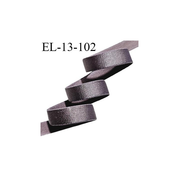 Elastique 13 mm lingerie couleur marron glacé brillant allongement +40% largeur 13 mm prix au mètre
