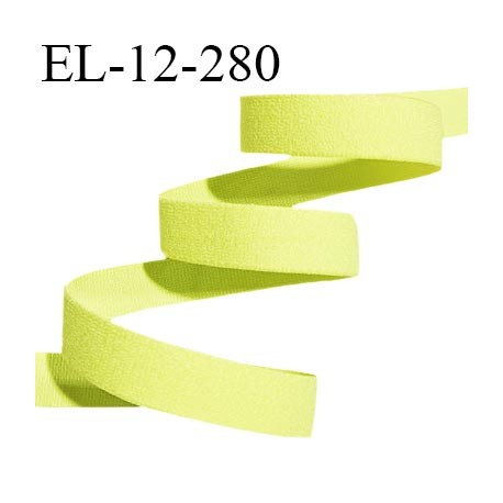 Elastique lingerie 12 mm haut de gamme couleur jaune citron largeur 12 mm allongement +150% prix au mètre