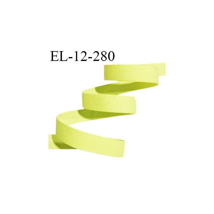 Elastique lingerie 12 mm haut de gamme couleur jaune citron largeur 12 mm allongement +150% prix au mètre